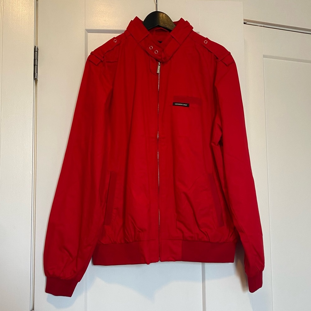 NWOT - Members Only Men's Classic Iconic Racer Jacket - Red